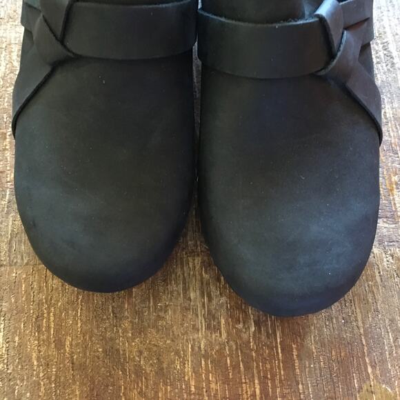 Sanita Manuella Clog Womens 39 8 Black Slip On Leather Wood Classic Comfort - Picture 12 of 12